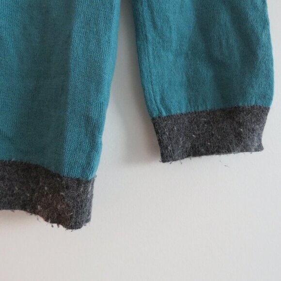 HUMAN WOMAN Y2K Cat Knit Cropped Sweater Top Teal Gray - Size M - Picture 4 of 12